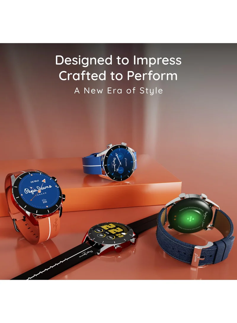 Pebble Pepe 1.39" Smartwatch for Men and Women, 600 Nits HD Display, Bluetooth Calling, Health Suite, Alarm & Notifications, Smart Calculator