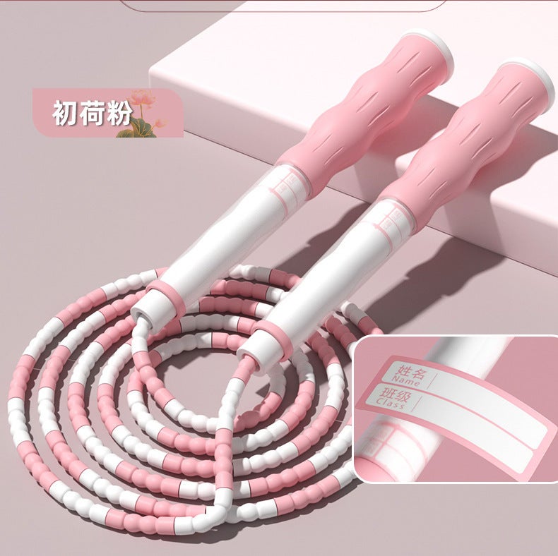 Generic Childrens bamboo rope skipping wholesale Primary School kindergarten beginner adjustable rope skipping exam special signature rope skipping Pink [basic style] name can be written, good quality, soft bamboo joint