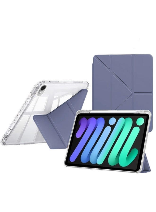 إغرين99 لـ iPad mini (2024/2021) 7th/6th 8.3 بوصة غطاء القضية, ثلاثي الطي تصميم على شكل Y, زاوية متعددة, جلد غطاء اللوح, إيقاظ / نوم تلقائي, أرجواني - Image 1