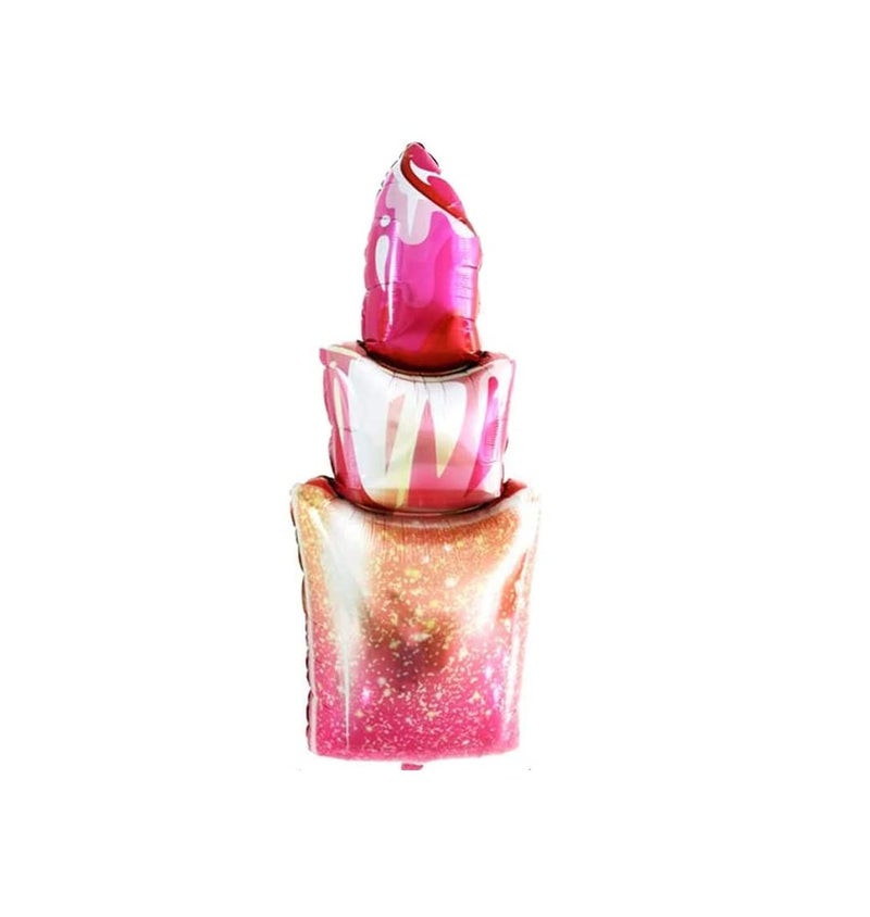 FI - FLICK IN 5 pcs Latex Girls Party Theme Decorations Lipstick Balloons Birthday Valentines Wedding Bridal Shower Makeup Themed Party Balloons Decoration (Pack of 5, Multicolor) - Image 3
