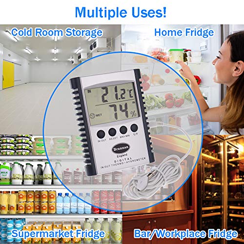 Brannan Digital Indoor Outdoor Thermometer Weather Station Max Min Thermometer Hygrometer Humidity Meter - Image 5