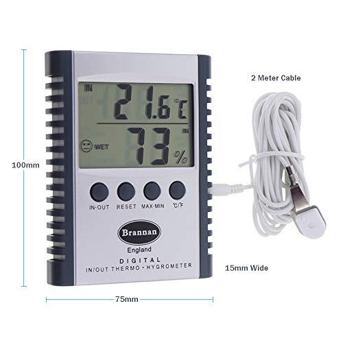 Brannan Digital Indoor Outdoor Thermometer Weather Station Max Min Thermometer Hygrometer Humidity Meter - Image 3