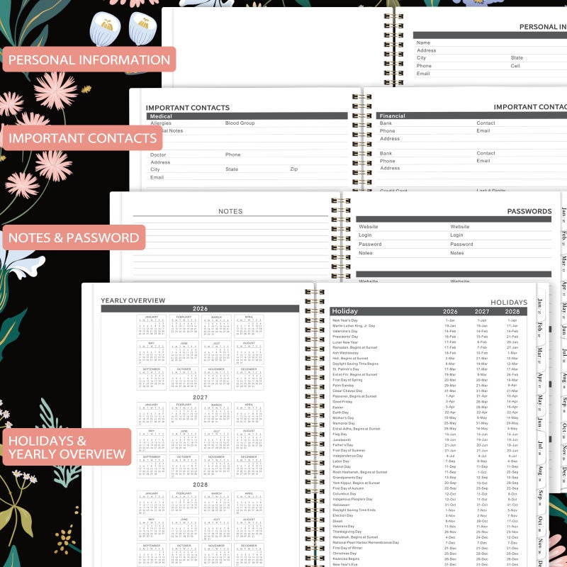 Vondafe Monthly Planner 2026-2028 - 2 Year Planner 2026-2028, July 2026 - June 2028, 2 Years Monthly Planner, 9" x 11", Monthly Calendar Planners with Inner Pocket, Twin-wire Binding, Tabs - Image 5