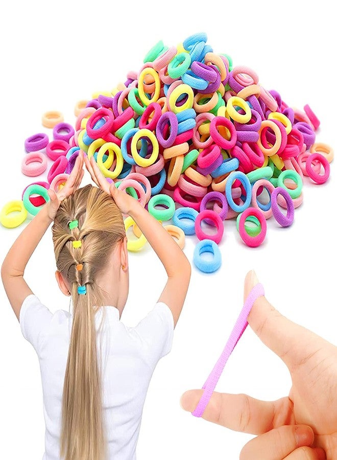 HRBS 20 Pcs Baby Rubber Bands Elastics Hair Ties, Candy Color Seamless girls hairbands,2.5 cm Ponytail Holder Hair Accessories, Multi-colored hair bobbles for girls & Women's colorful little Hairbands - Image 1