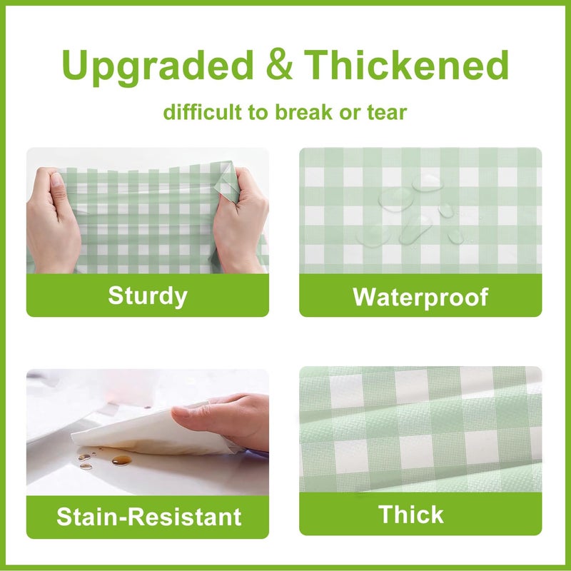Oigco 3 Pack Sage Green Gingham Tablecloth 54 x 108 Inches, Rectangle Disposable Sage Green Checkered Tablecloth, Picnic Table Cover for Outdoor, Camping, Birthday Decorations - Image 5