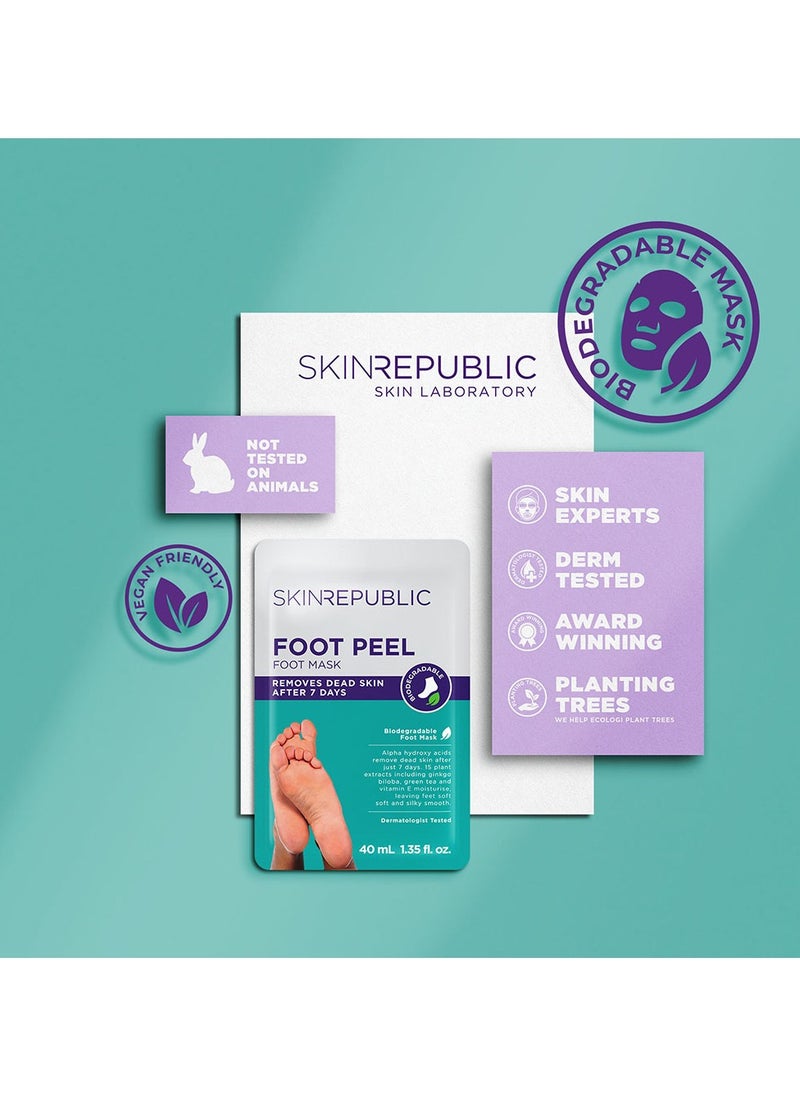 SKIN REPUBLIC Skin Republic Foot Peel Removes dead skin after 7 days, Repairs Dry and Damaged feet (one pair) 40ml  - Image 4