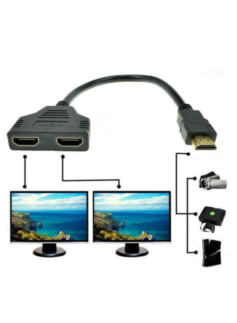 One to Two Out HDMI Splitter 1x2 Video HD 1080P Screen Splitter HDMI1x2 Distribution Line, Multicolor - Image 5
