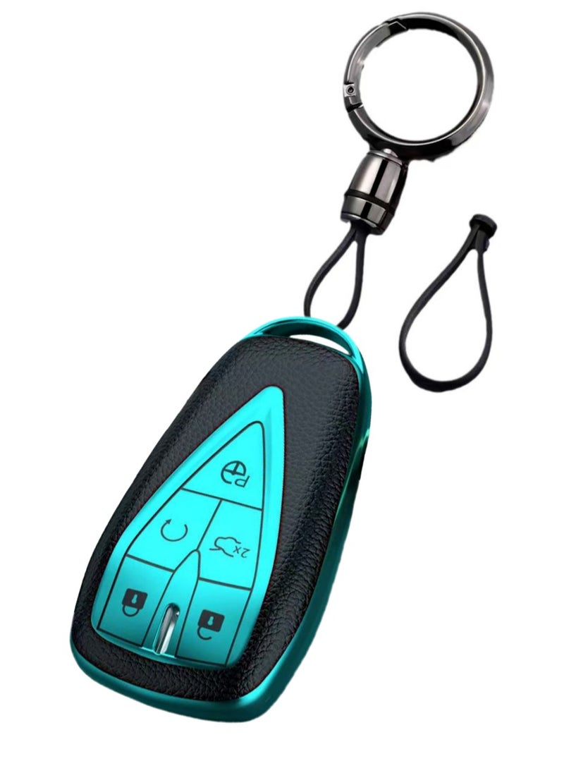 OUYoo - OUYoo For Changan TPU Key Fob Cover Case Shell with Keychain for UNI UNI-T CS75 Eado Plus UNI-K CS85 Alsvin UNI-V0 CS95 CS35 .（green） - Image 1