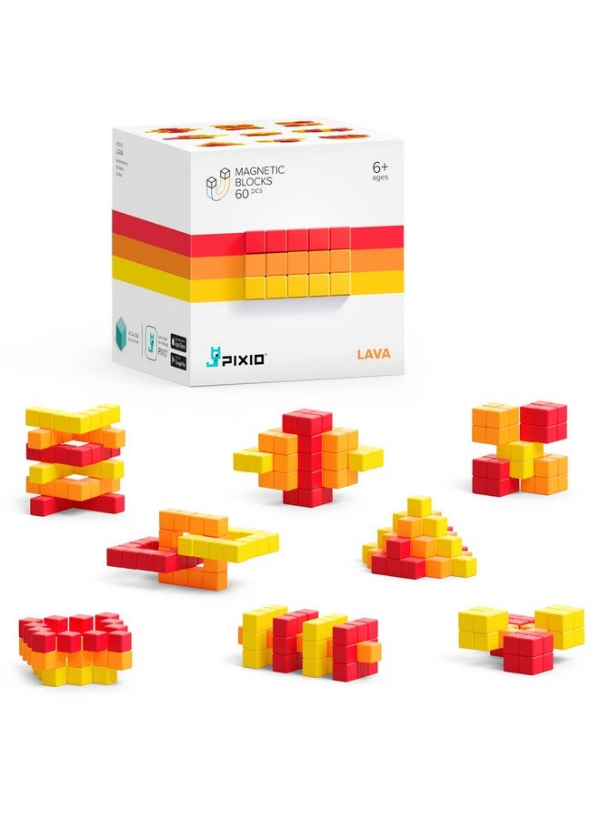 PIXIO Lava 60 Magnetic Blocks Small Magnet Blocks Magnets For Kids & Adults Magnet Toys Magnet Tiles Alternative For Kids 812 Years - Image 2