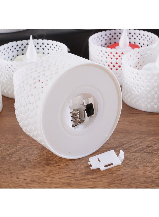 هومستر 6 جهاز كمبيوتر شخصي Flameless Hollow-out LED Tea Lights الشموع ، الشموع المزيفة ، LED Tealight الشموع في الأصفر الدافئ للزفاف ، هالوين ، الديكورات ، الحزب ، المنزل ، ديكور الطاولة - Image 3