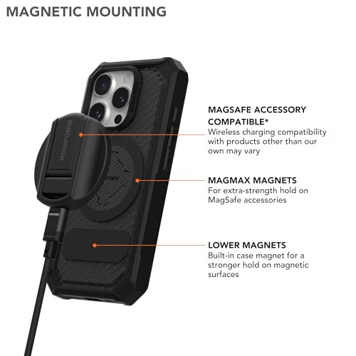 Rokform Rugged Case Compatible with iPhone 16 Pro, Magnetic Cover (Black) - Image 5