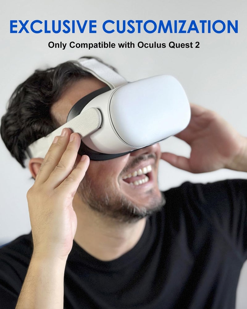 OLCLSS Original Replacement Head Strap for Meta Quest 2,Head Strap for Oculus Quest 2,with 2 Pair Thumb Grip Caps, Strap for Meta Quest 2,Strap for Oculus Quest 2 - Image 5