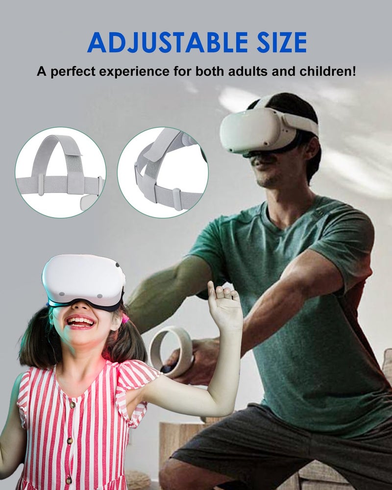 OLCLSS Original Replacement Head Strap for Meta Quest 2,Head Strap for Oculus Quest 2,with 2 Pair Thumb Grip Caps, Strap for Meta Quest 2,Strap for Oculus Quest 2 - Image 3