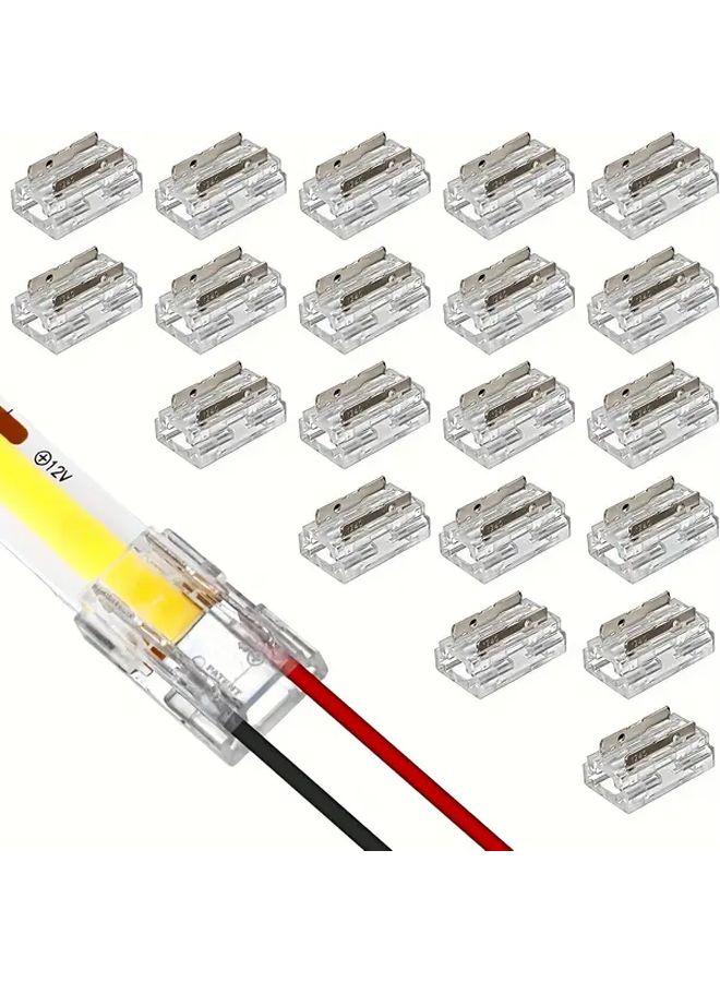 10 قطعة موصل شريط LED 8 مم بدون فجوة، 2 دبوس، مجموعة توصيل سريع بدون لحام - Image 1