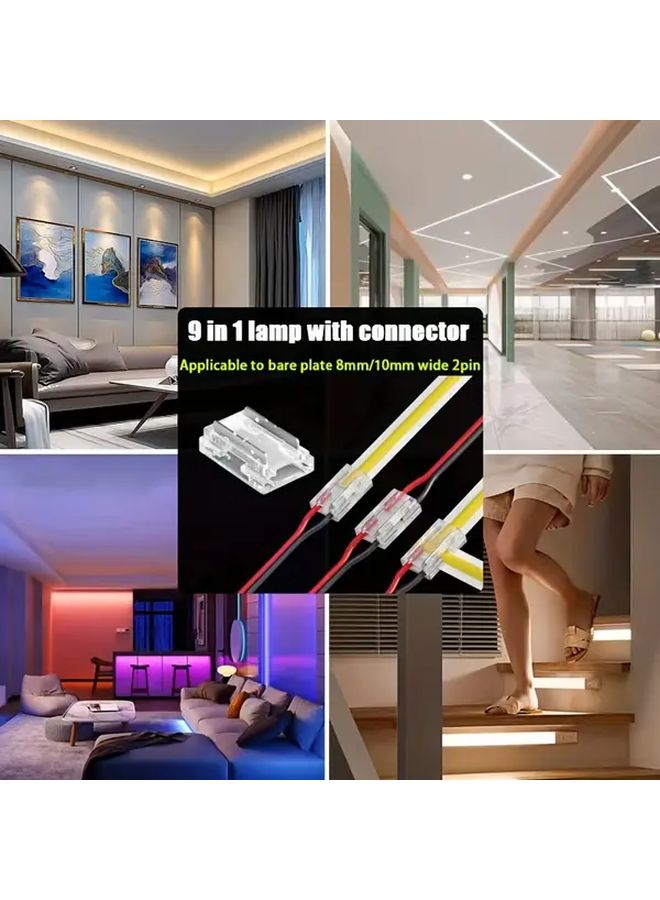 10 قطعة موصل شريط LED 8 مم بدون فجوة، 2 دبوس، مجموعة توصيل سريع بدون لحام - Image 4