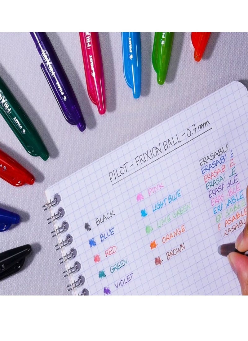 PILOT 12-Piece Frixion Erasable Ball Pen 0.7mm Tip Green Ink  - Image 3