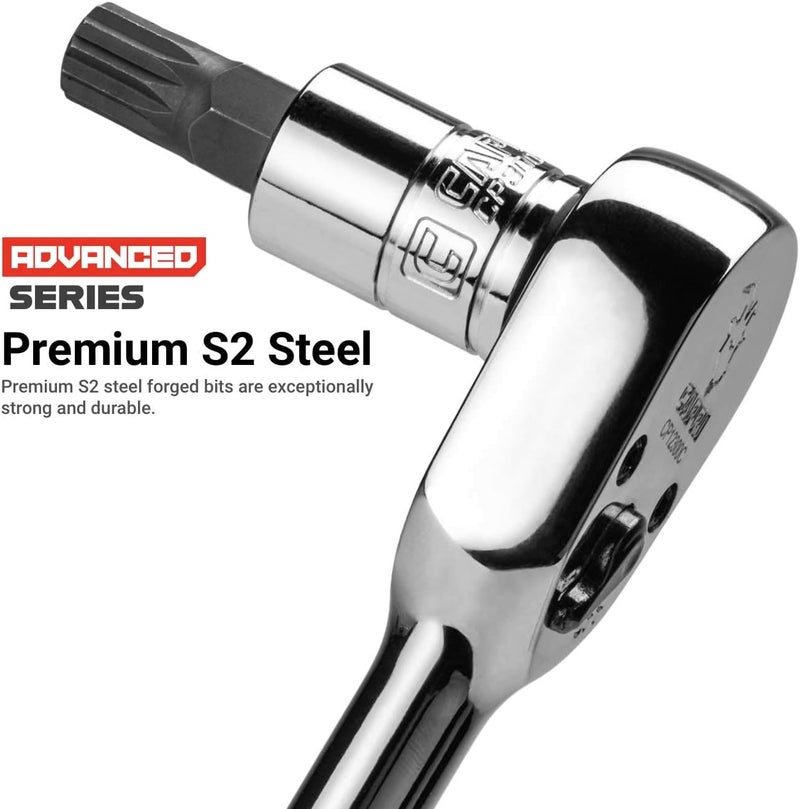 Capri Tools XZN Extra Long M10 Triple Square Socket Bit, 1/2-Inch Drive - Image 1