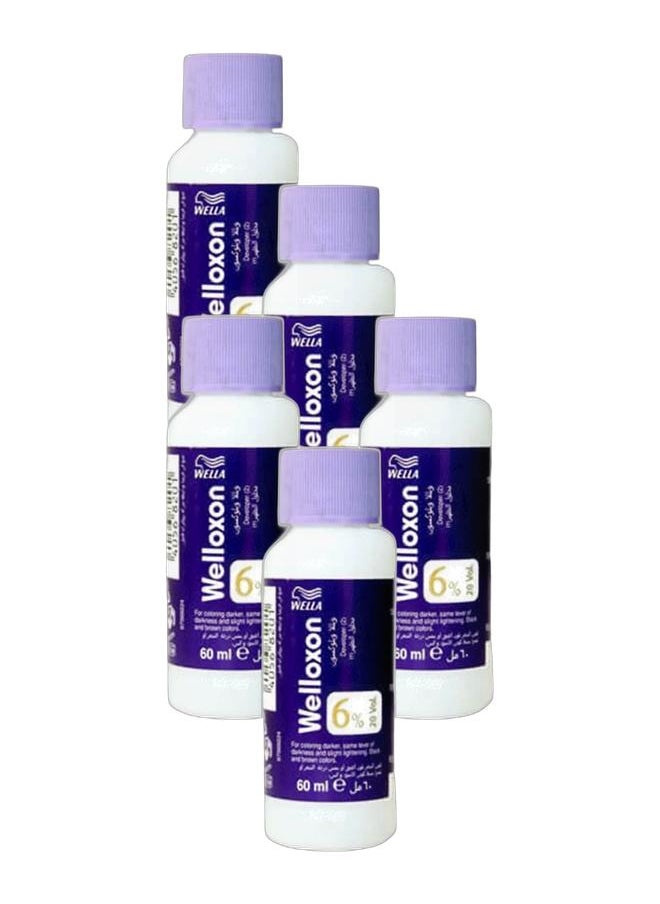 WELLA Welloxon Perfect Developer 6% White (20 Vol) 60ml x 5 – Professional Cream Peroxide for Hair Color & Lightening  - Image 1