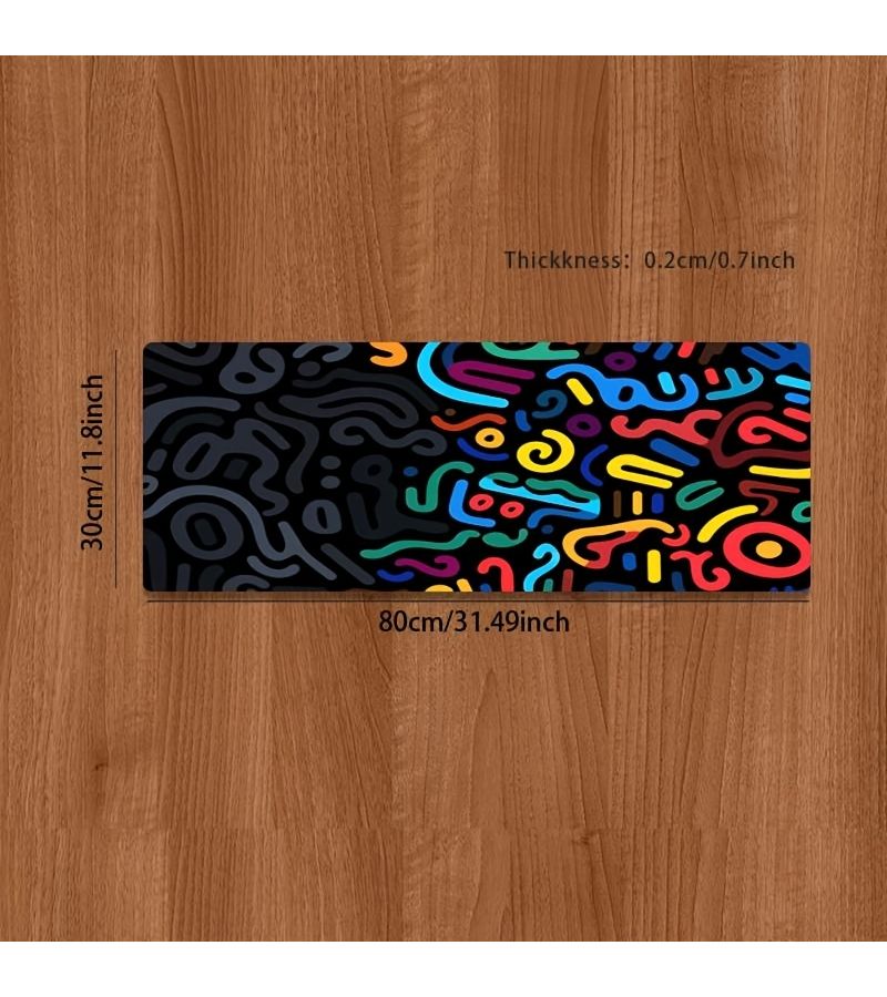 وسادة فأرة كبيرة الحجم للألعاب 30x80 سم مع نقش جرافيتي وقاعدة مطاطية مانعة للانزلاق - Image 5
