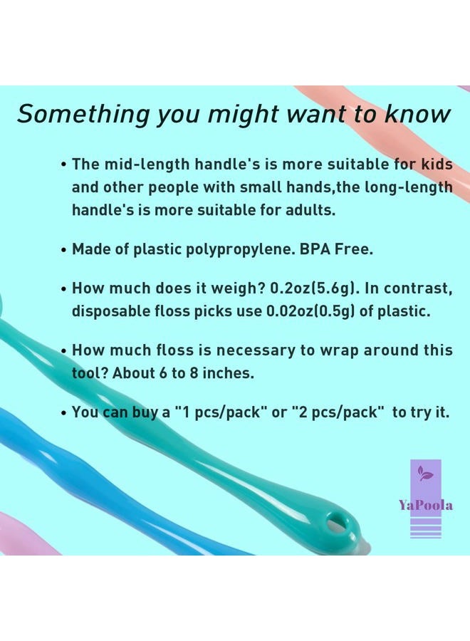 YaPoola Reusable NO-Waste Dental Floss Holder for Adults and Kids Teeth Cleaning Handle Unflavored Floss Picks 2 Counts Daughter Gift from mom - Image 3