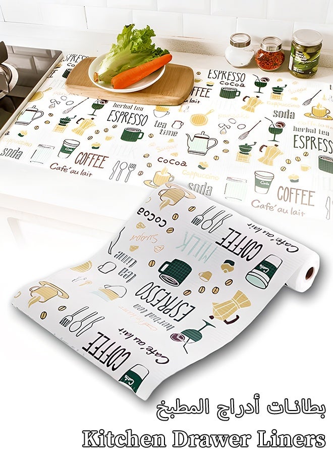 Quivlox 30x300cm Kitchen Cabinet Liner, Cut-to-Size Shelf Liners with Patterns, Oil Proof Waterproof Drawer Mat for Storage Organization, Non-Slip EPE+PE Coated Paper for Countertop Wall Decor,Drying Paper Pads Suitable for Various Scenarios - Image 1