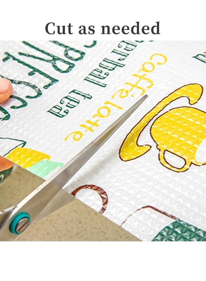 Quivlox 30x300cm Kitchen Cabinet Liner, Cut-to-Size Shelf Liners with Patterns, Oil Proof Waterproof Drawer Mat for Storage Organization, Non-Slip EPE+PE Coated Paper for Countertop Wall Decor,Drying Paper Pads Suitable for Various Scenarios - Image 4