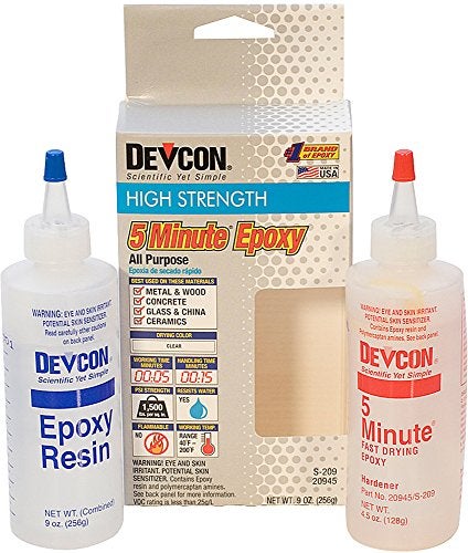 EuroTool Devcon Epoxy, 5 Minute Epoxy, 4-1/2 Ounce Bottles, 2 Bottles | GLU-720.90 - Image 1