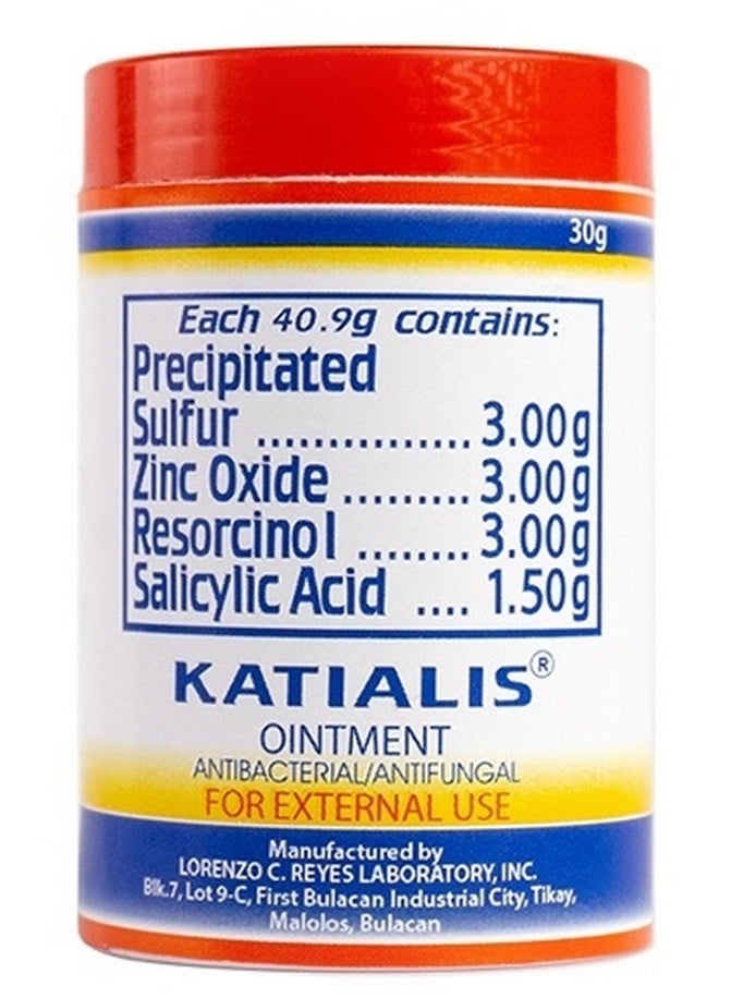 Katialis Ointment Antibacterial / Antifungal Sulfur 3G Zinc Oxide 3G Resorcinol 3G Salicylic Acid 1.50G 30G - Image 2