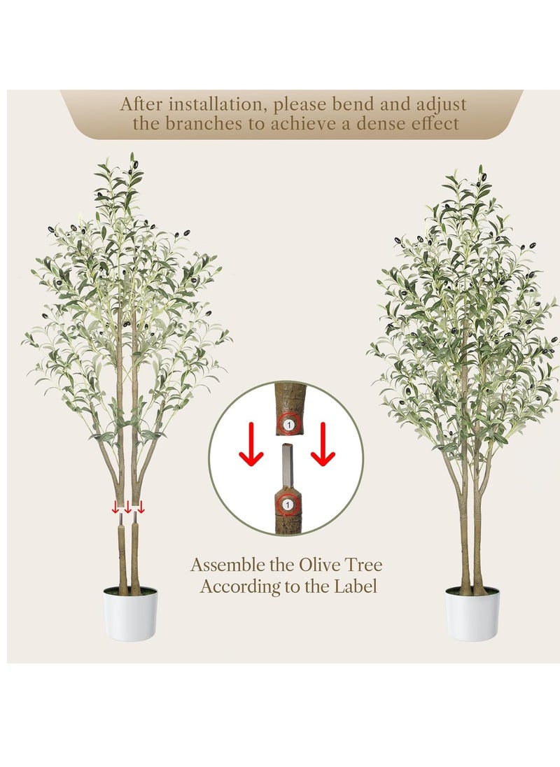 Generic Artificial Olive Tree Potted Plant 6ft 180CM Silk Tree, perfect potted simulation plant for indoor outdoor home office garden modern decoration housewarming gift  - Image 3