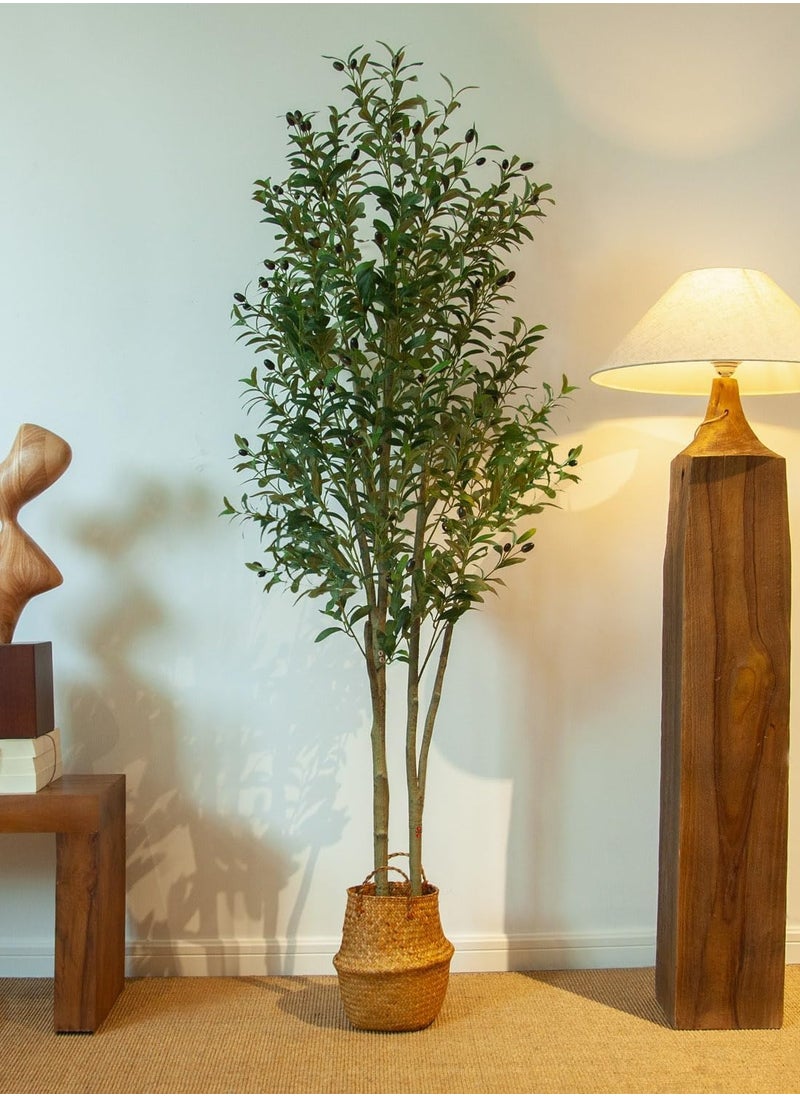 Generic Artificial Olive Tree Potted Plant 6ft 180CM Silk Tree, perfect potted simulation plant for indoor outdoor home office garden modern decoration housewarming gift  - Image 1