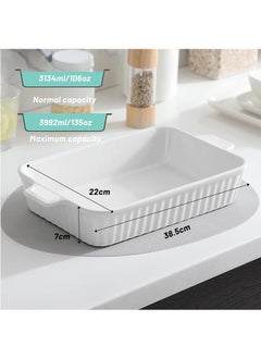 Casserole Dish, 39 * 22 CM Ceramic Baking Dish, Large Lasagna Pan Deep, Casserole Dishes for Oven, 135 oz Deep Baking Pan with Handles, Oven Safe and Durable Bakeware for Lasagna, Roasts, White - pzsku/Z06F058AEBCC30A5FCCCDZ/45/_/1722309805/f3650470-10c9-4c86-9a56-8494c17c7172