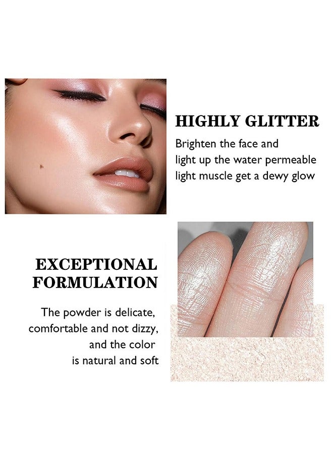Julystar Diamond Bomb，Pearl White Shimmer Glitter Highlighter Highlight Makeup Contour Powder,Silver Glitter Highlighter Face Illuminator Highlighter, Highlighter+Makeup iluminadores Illuminator Make Up (Shiny Silver) - Image 5