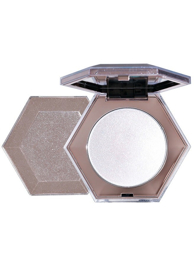 Julystar Diamond Bomb，Pearl White Shimmer Glitter Highlighter Highlight Makeup Contour Powder,Silver Glitter Highlighter Face Illuminator Highlighter, Highlighter+Makeup iluminadores Illuminator Make Up (Shiny Silver) - Image 1