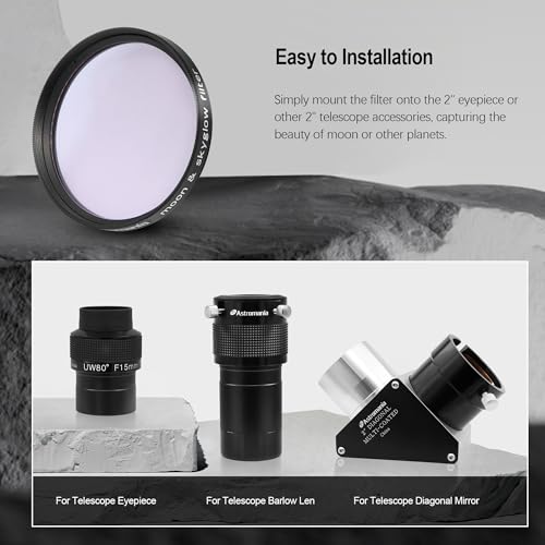 Astromania Telescope Moon Filter 2 Inch, Moon Skyglow Filter Reduces Moon Glare and Enhances Lunar Crater Details, Eyepiece Accessory for Astronomy Beginner, Works with Telescope Accepts 2" Eyepieces - Image 5