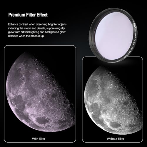 Astromania Telescope Moon Filter 2 Inch, Moon Skyglow Filter Reduces Moon Glare and Enhances Lunar Crater Details, Eyepiece Accessory for Astronomy Beginner, Works with Telescope Accepts 2" Eyepieces - Image 3