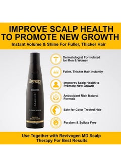 Revivogen Revivogen MD Bio-Cleansing Shampoo for Thinning Hair, DHT Blocker Shampoo, Hair Loss Shampoo, Shampoo Thinning Hair, Soothes Scalp, Routine Shampoo for Women/Men Hair Loss, Hair Shampoo, 12oz  - Image 3