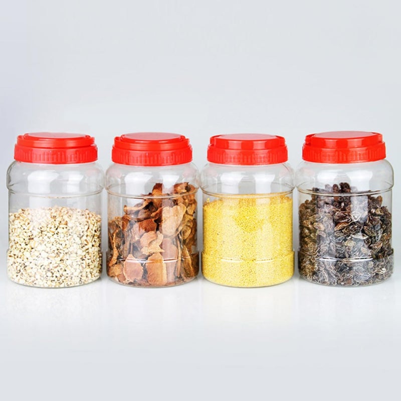 4pcs 1000ml Food Plastic Jars with Lids, Large Capacity Pet Sealed Canisters for Kitchen Food Storage and Organization - Image 4