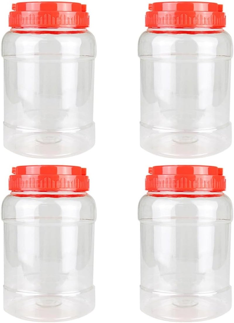 4pcs 1000ml Food Plastic Jars with Lids, Large Capacity Pet Sealed Canisters for Kitchen Food Storage and Organization - Image 1