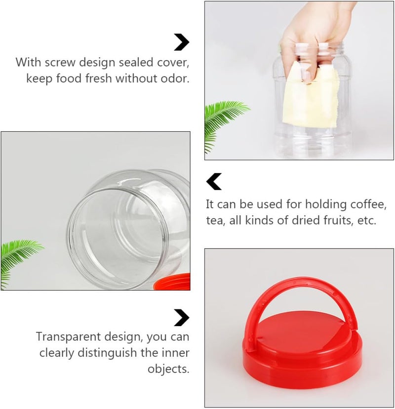 4pcs 1000ml Food Plastic Jars with Lids, Large Capacity Pet Sealed Canisters for Kitchen Food Storage and Organization - Image 3