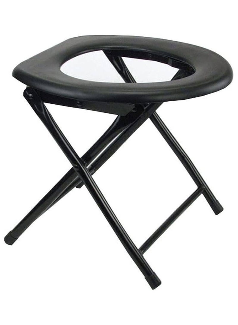 ZO7 Portable Toilet Seat, Foldable Toilet Camping Chair, Portable Commode Chair, Shower Chair, Bathroom Seat Heavy-Duty Metal Frame - Image 1