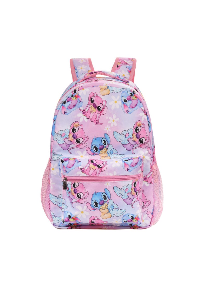 ستيتش حقيبة ظهر ستيتش كارتونية لطلاب المدارس الابتدائية والثانوية، مقاس 30*40*17 سم + حقيبة غداء 21*26*11 سم + حقيبة أقلام - Image 5