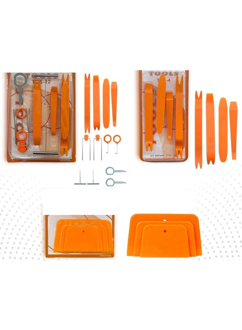 Professional Car Trim Removal Kit, Orange Plastic Pry Tools Set, TOS-12 Model, Auto Interior Panel Removal Tools - Image 1