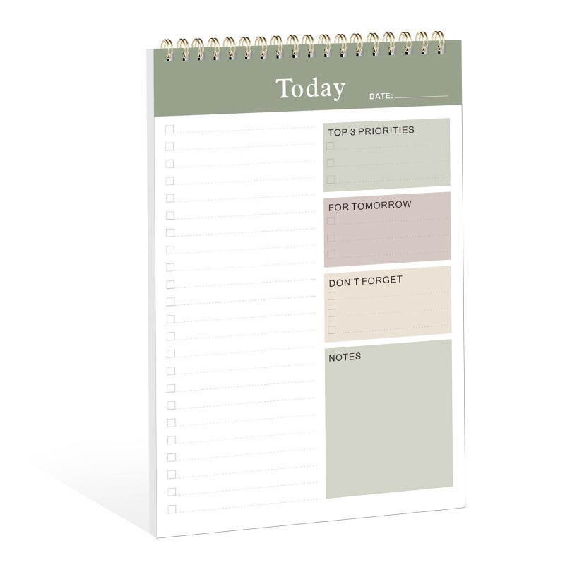 VALOME To Do List Notepad - To Do List Notebook for Work with 52 Sheets, Undated Daily Planner Notebook with Task Checklist, To Do List Notepad for Office Desk Accessories and Home School Supplies（Green） - Image 1