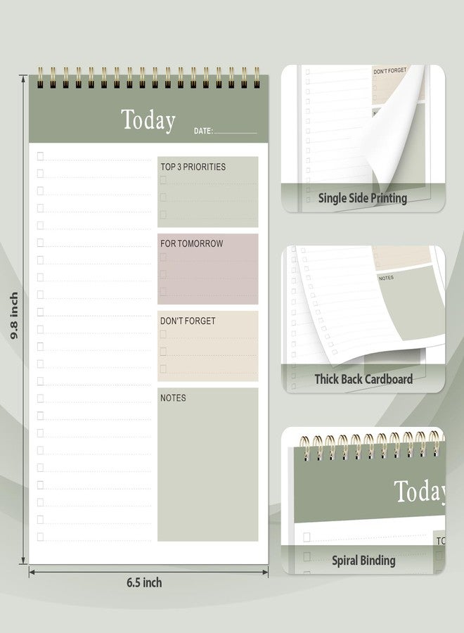 VALOME To Do List Notepad - To Do List Notebook for Work with 52 Sheets, Undated Daily Planner Notebook with Task Checklist, To Do List Notepad for Office Desk Accessories and Home School Supplies（Green） - Image 4