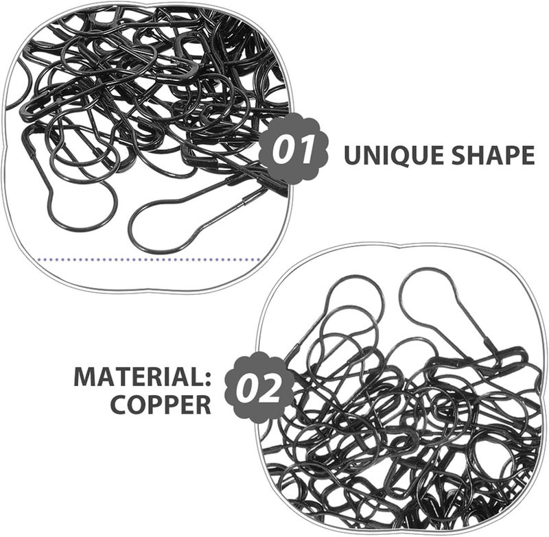 DOITOOL 500pcs Black Metal Small Safety Pins Gourd Shaped Clothing Craft Pins for Sewing Quilting and Knitting DIY Accessories - Image 3