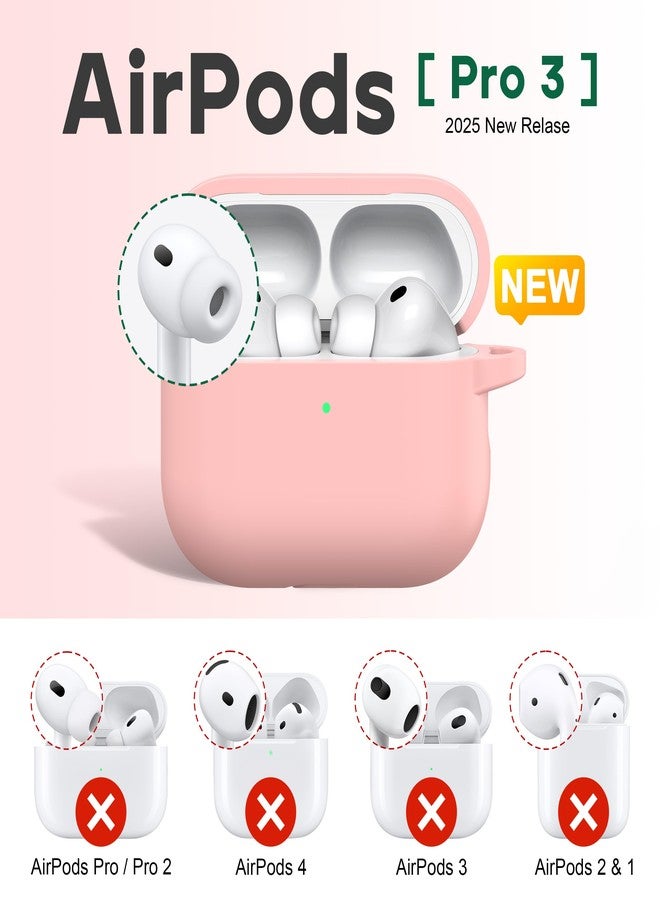 R-fun for AirPods Pro 3 Case (2025), Soft Silicone Protective Case Cover Compatible with Apple AirPods Pro 3rd Generation (USB-C Cable) for Women Men with Cleaning Kit and Keychain, Sand Pink - Image 2