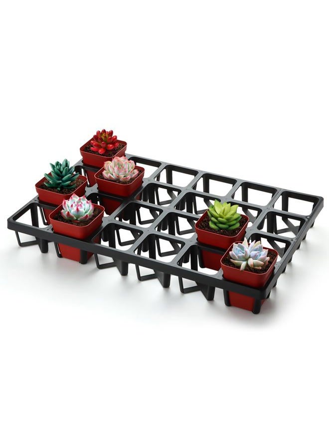 RooTrimmer 5 Pack Flower Pot Moving Tray, 24 Cell Square Nursery Pot Tray Plastic Planting Pot Carrying Trays for Moving Nursery Pot - Image 1