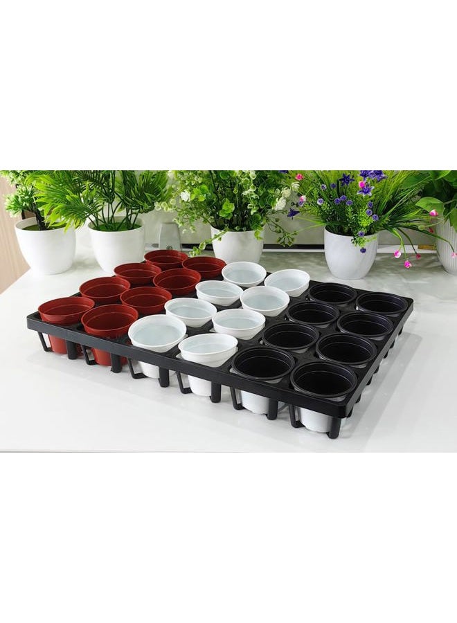 RooTrimmer 5 Pack Flower Pot Moving Tray, 24 Cell Square Nursery Pot Tray Plastic Planting Pot Carrying Trays for Moving Nursery Pot - Image 5