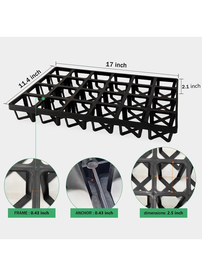 RooTrimmer 5 Pack Flower Pot Moving Tray, 24 Cell Square Nursery Pot Tray Plastic Planting Pot Carrying Trays for Moving Nursery Pot - Image 3