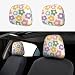 YANGDADA Vintage Groovy Flowers Cute Car Head Rest Covers 2 Piece Elastic Car Seat Headrest Protector Universal Fit Most Vehicles Auto Interior Accessories for Women Men - Image 2